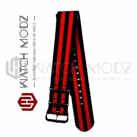 22mm Nato: Red/Black