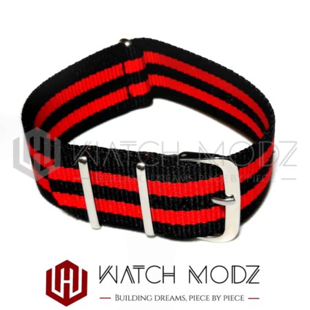 22mm Nato: Red/Black