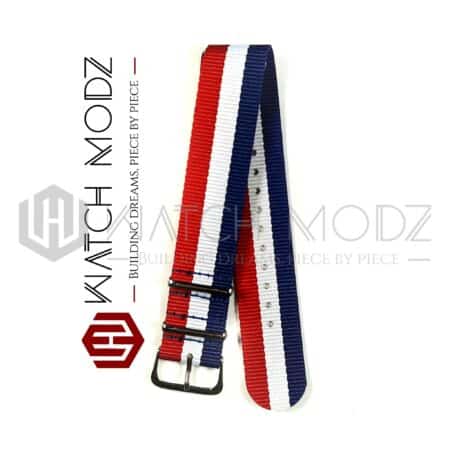 22mm Nato: Red, White, & Blue
