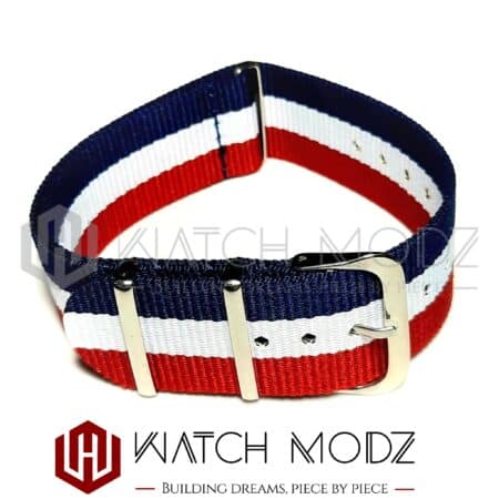 22mm Nato: Red, White, & Blue