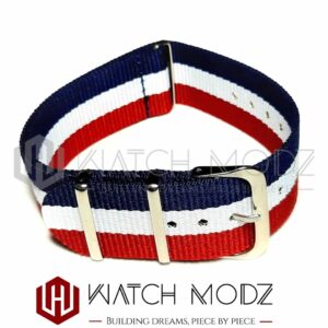 22mm Nato: Red, White, & Blue