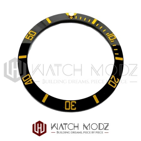 SKX007 Bezel Insert: Black Sub Gold Numbers