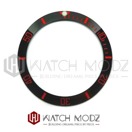 SKX007 Bezel Insert: Black Sub Red Numbers