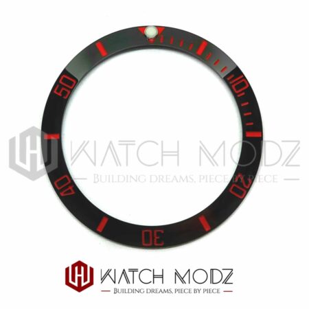 SKX007 Bezel Insert: Black Sub Red Numbers