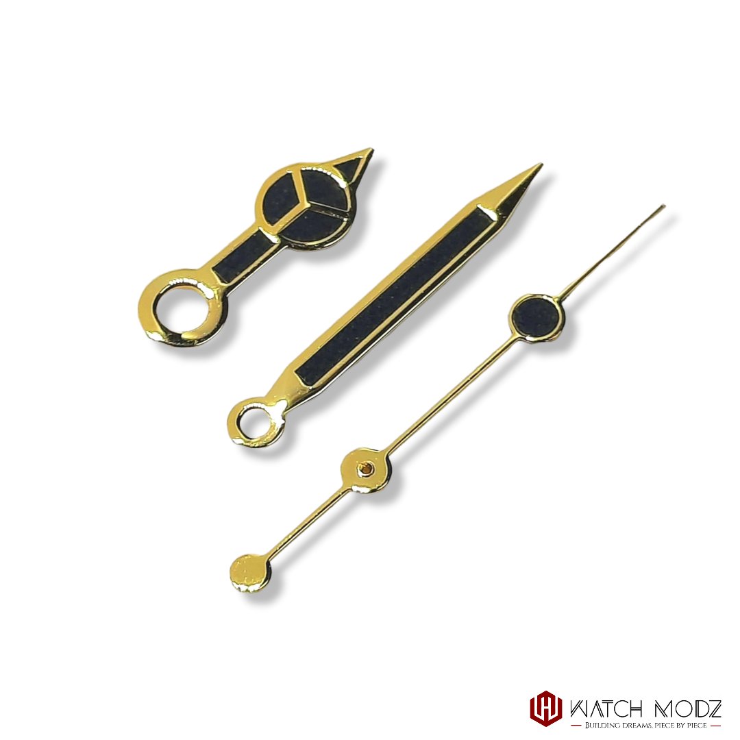 gold mercedes black lume nh35 hands