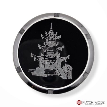 SKX007 Case Back: Silver Japanese Building