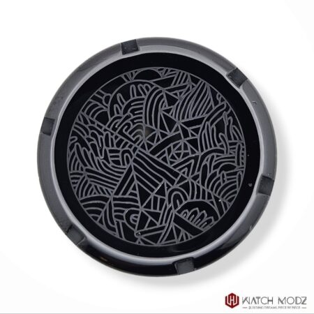 SKX007 Case Back: Black Abstract