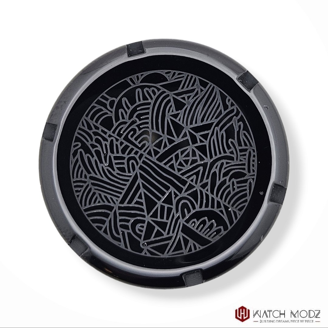 SKX007 Case Back: Black Abstract